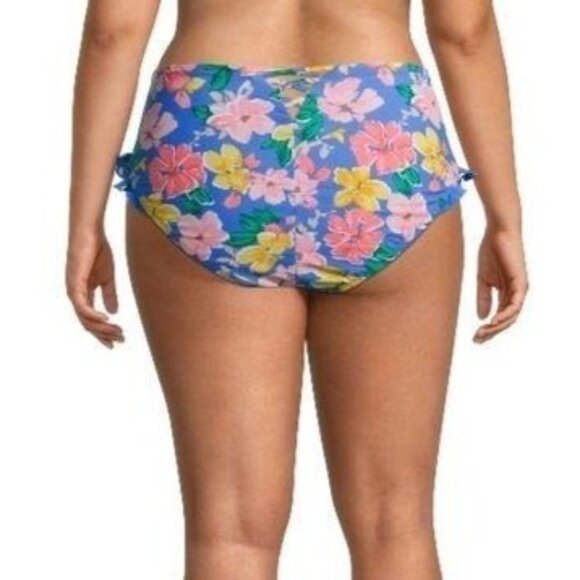 Time & Tru Womens Floral Bikini Bottom With Ruffle Detail Size 3X - Picture 5 of 9